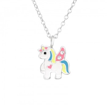Colier cu lantisor din argint 925 si pandativ Unicorn Girl, culoare argintiu, cutie bijuterii inclusa Colier cu lantisor din argint 925 si pandativ Unicorn Girl, culoare argintiu, cutie bijuterii inclusa
