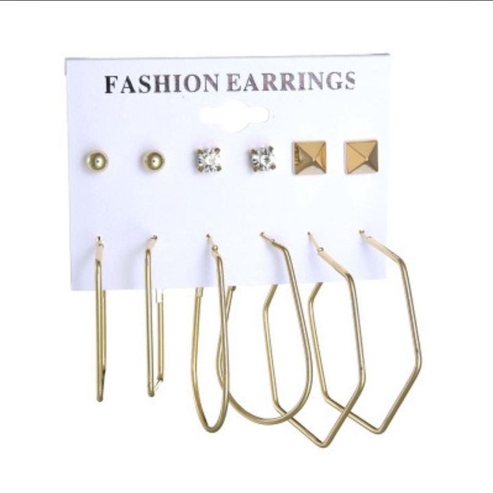 Комплект 12 обеци k43, Pili-Paradise, Злато