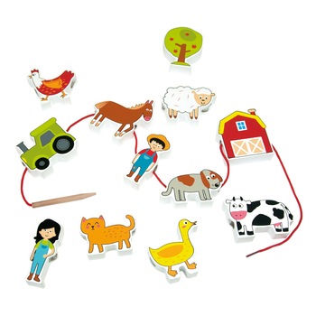 Jucarie set 12 figurine din lemn, ferma, Andreu Toys Jucarie set 12 figurine din lemn, ferma, Andreu Toys