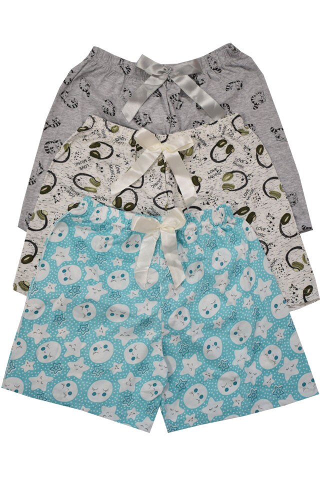 Set trei pantaloni scurti dama Serena, diferite imprimeuri 01