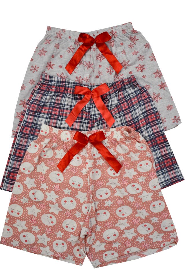 Set trei pantaloni scurti dama Serena, multicolor, diferite imprimeuri 05, Multicolor