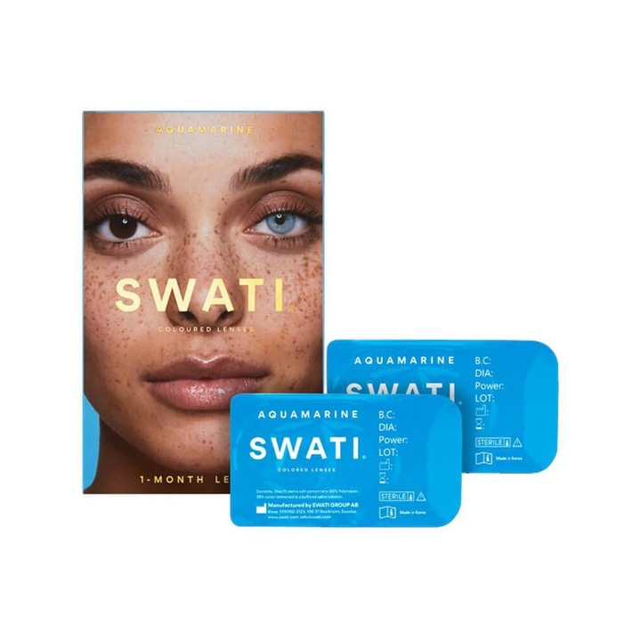 Контактни лещи Swati, 1 месец, Aquamarine