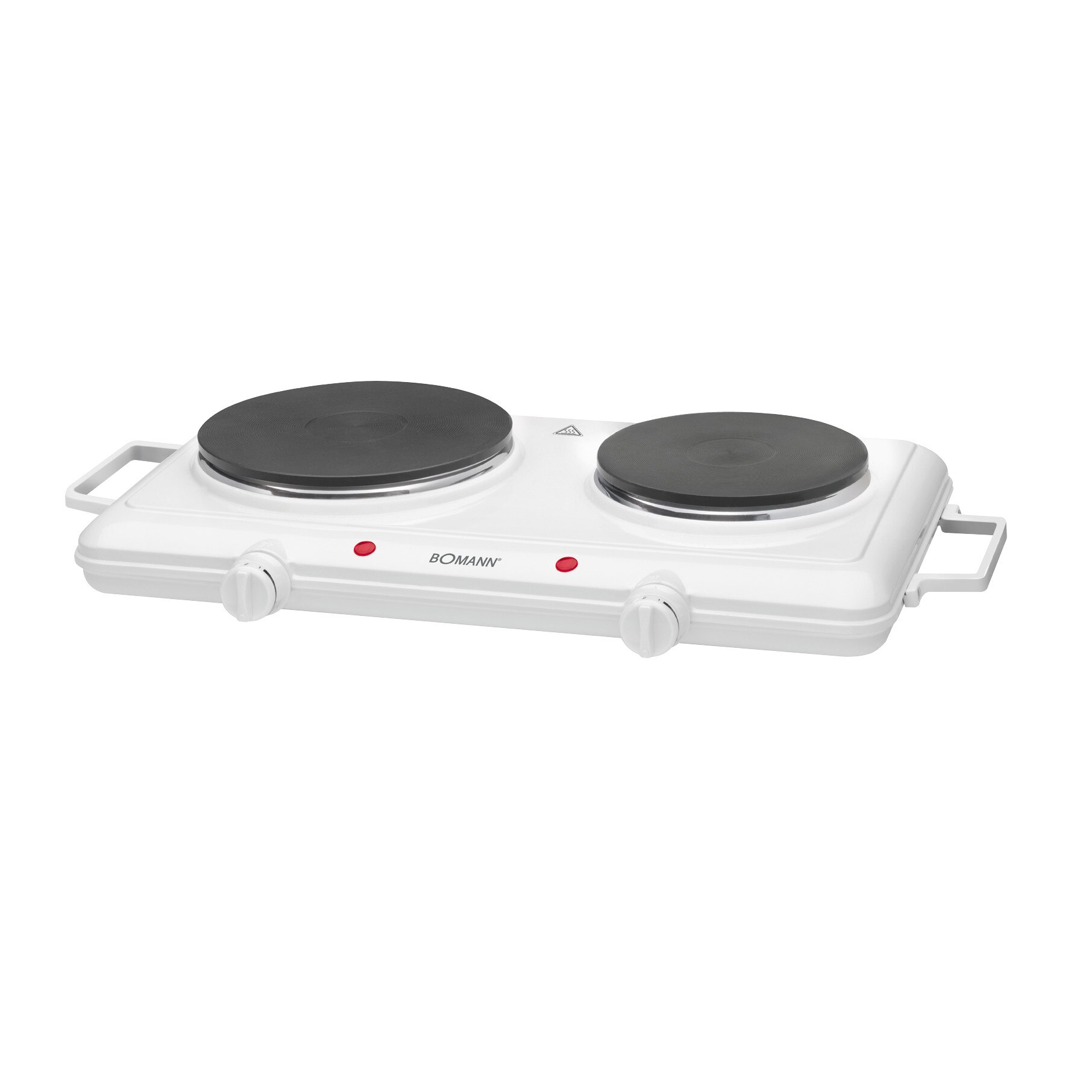 Plita electrica, Bomann, DKP 5028 CB, 2500W, indicator luminos, termostat variabil, usor de folosit, 2 zone de gatit, compact, alb