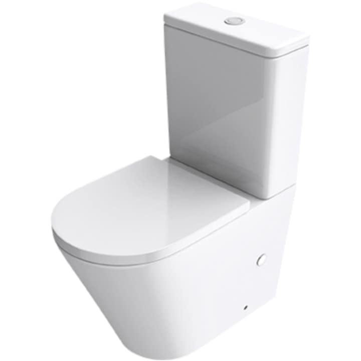 Ego Interiors S108T Perem Nélküli WC-csésze, Tartállyal, 60x36 cm, Fehér, Soft Close Fedél