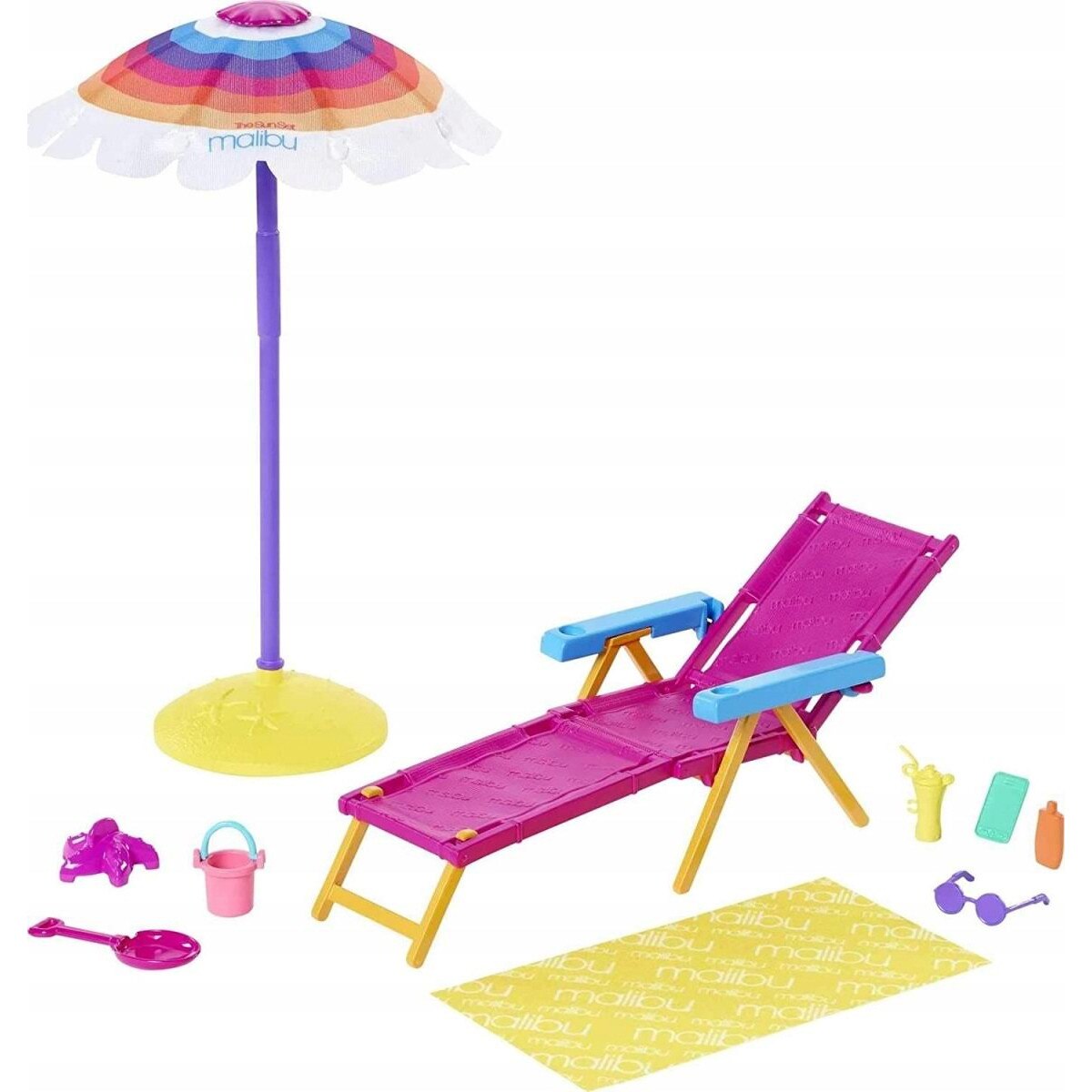Set de joaca Barbie, OCEAN realizat din plastic reciclat, accesorii pentru plaja
