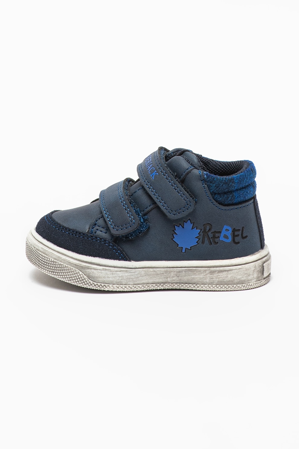 Lumberjack, Pantofi sport mid-high de piele ecologica Moby, Bleumarin