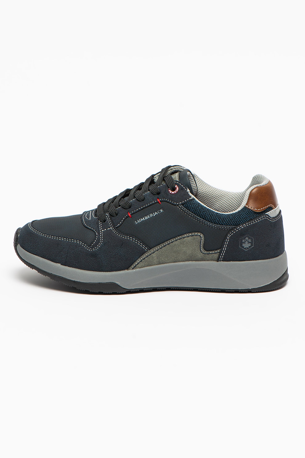 Lumberjack, Pantofi sport low-top de piele ecologica Nantes, Bleumarin