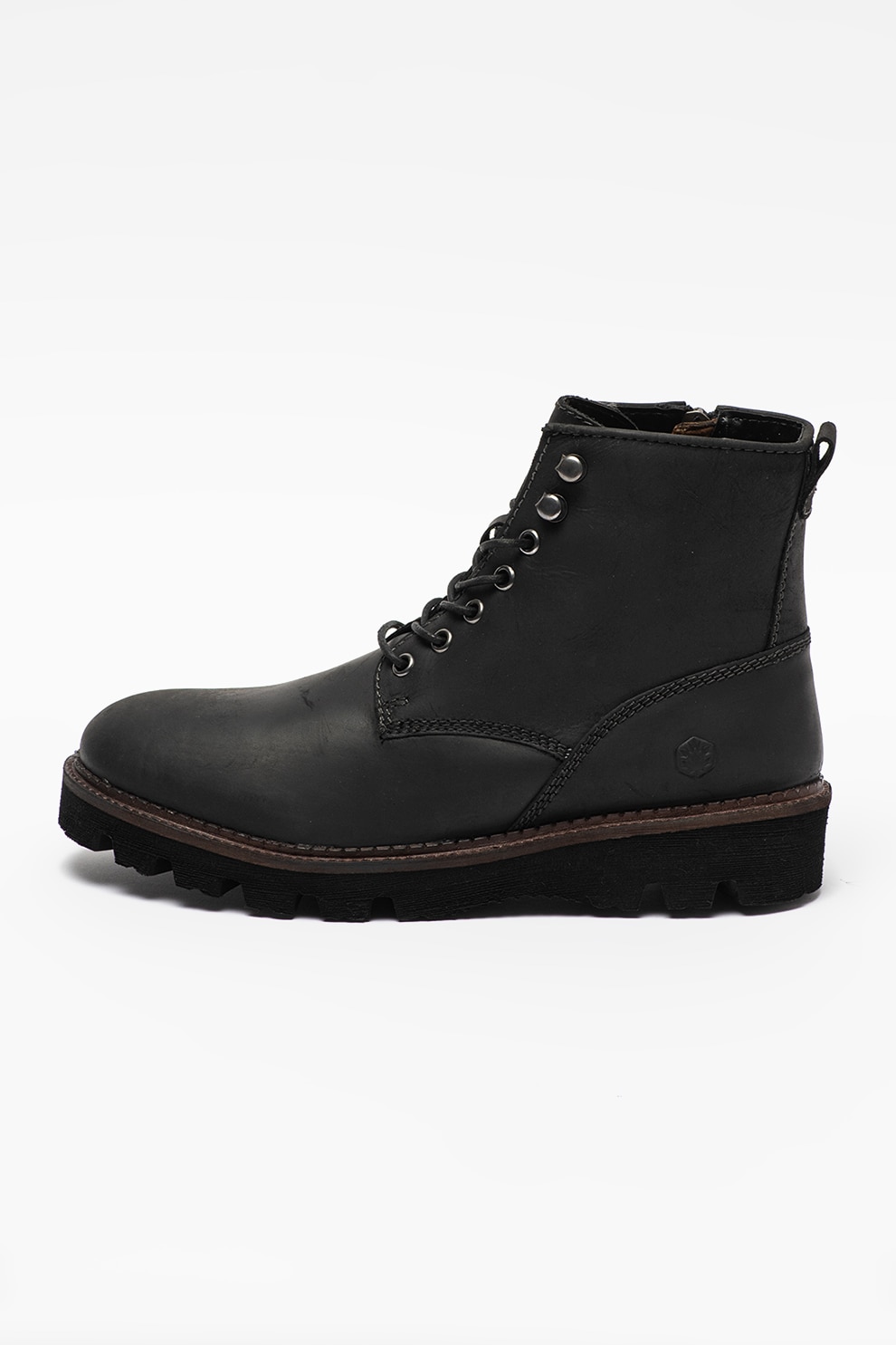 Lumberjack, Ghete de piele cu logo Jadon, Negru