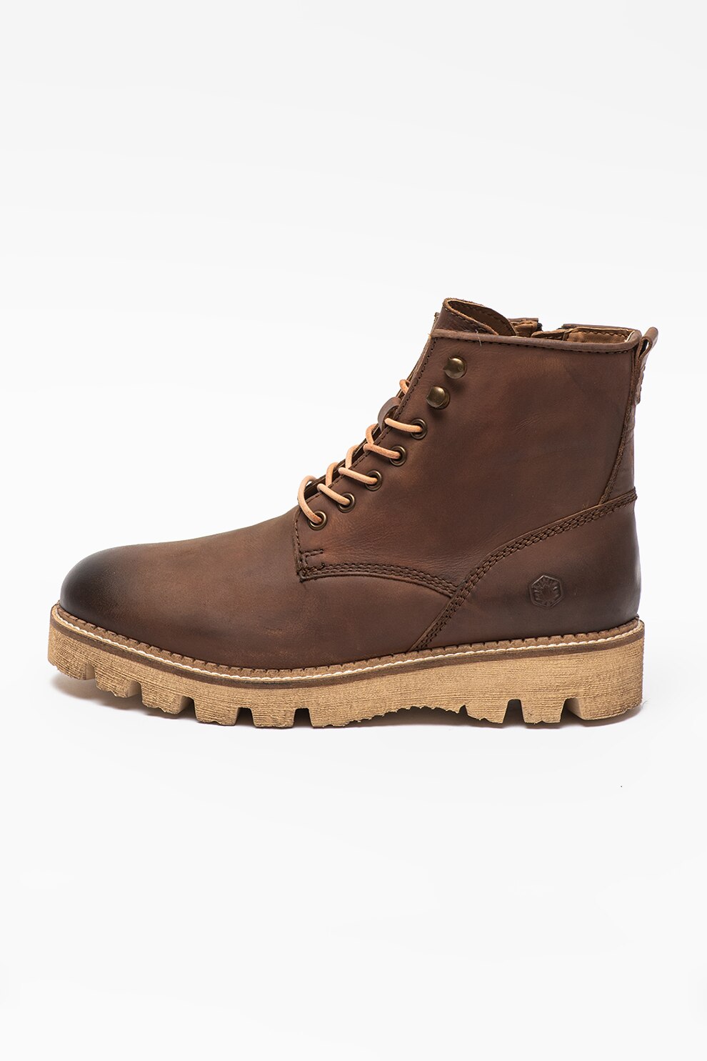 Lumberjack, Ghete de piele cu logo Jadon, Coniac
