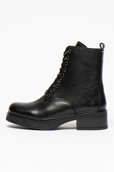 Lumberjack, Ghete din piele cu toc masiv Malya, Negru, 38 Lumberjack, Ghete din piele cu toc masiv Malya, Negru, 38