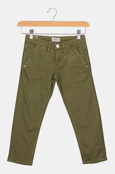 Pepe Jeans London, Pantaloni chino regular fit cu croiala slim Greenwich, Verde feriga Pepe Jeans London, Pantaloni chino regular fit cu croiala slim Greenwich, Verde feriga