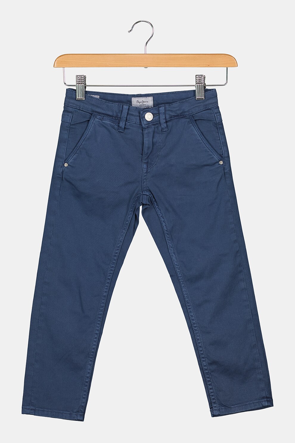 Pepe Jeans London, Pantaloni chino regular fit cu croiala slim Greenwich, Bleumarin