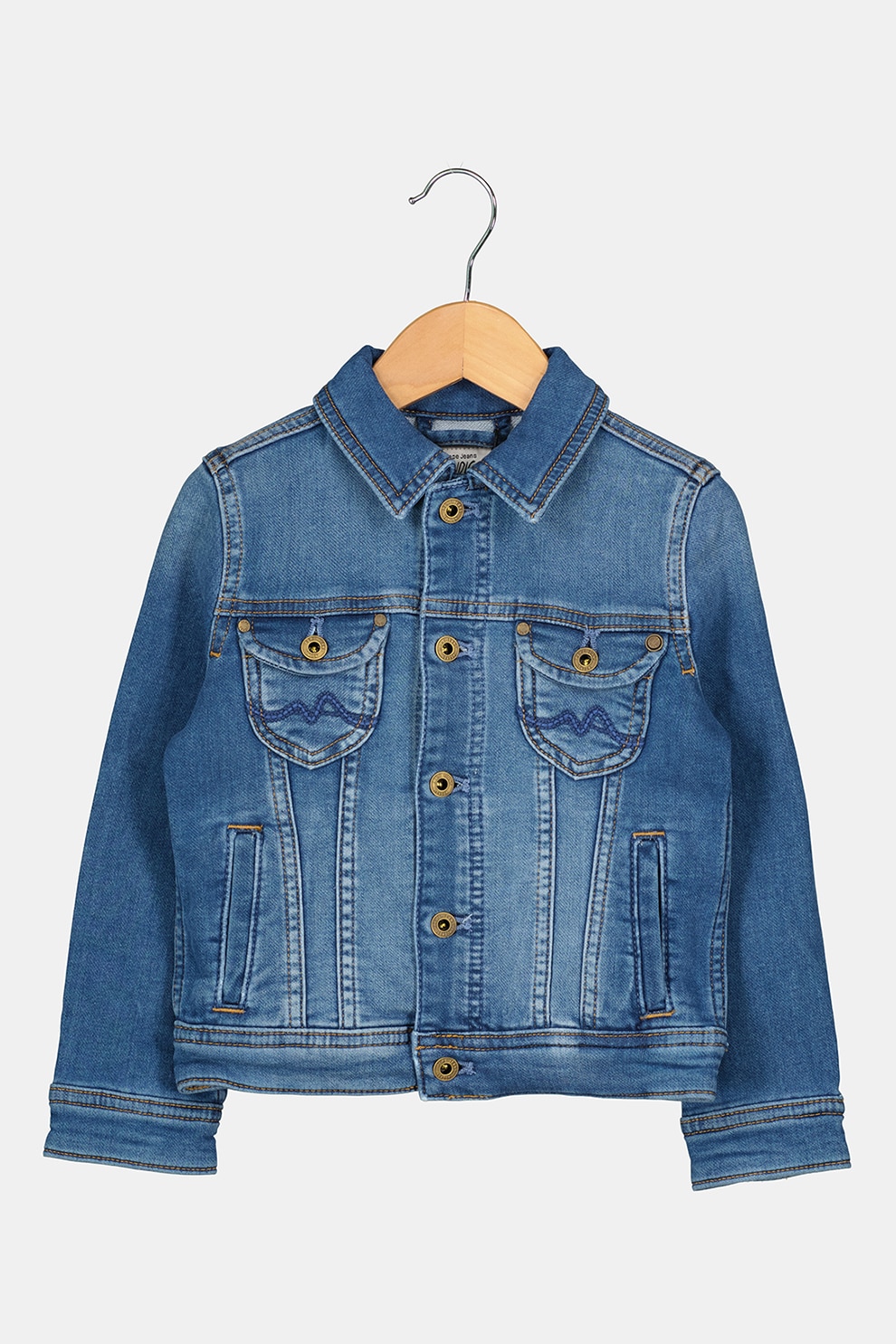 Pepe Jeans London, Jacheta din denim cu aspect decolorat New Berry, Albastru