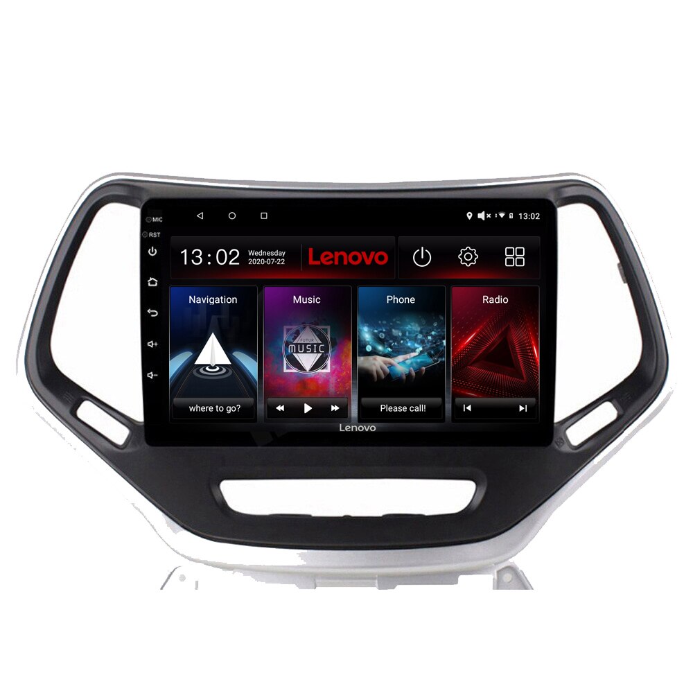 Navigatie dedicata Jeep Cherokee 2014-2019 Edotec, cu Android, Radio, Bluetooth, Internet, procesor Octa Core, 4G, memorie 4GB si 64GB