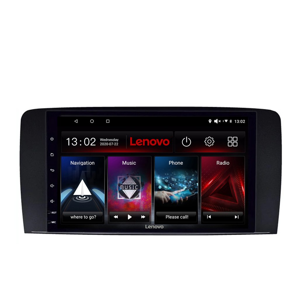 Navigatie dedicata Mercedes Clasa R Edotec, cu Android, Radio, Bluetooth, Internet, procesor Octa Core, 4G, memorie 2GB si 32GB