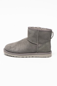 UGG, Ghete de piele intoarsa fara inchidere Classic Mini, Gri cenusa, 40 UGG, Ghete de piele intoarsa fara inchidere Classic Mini, Gri cenusa, 40