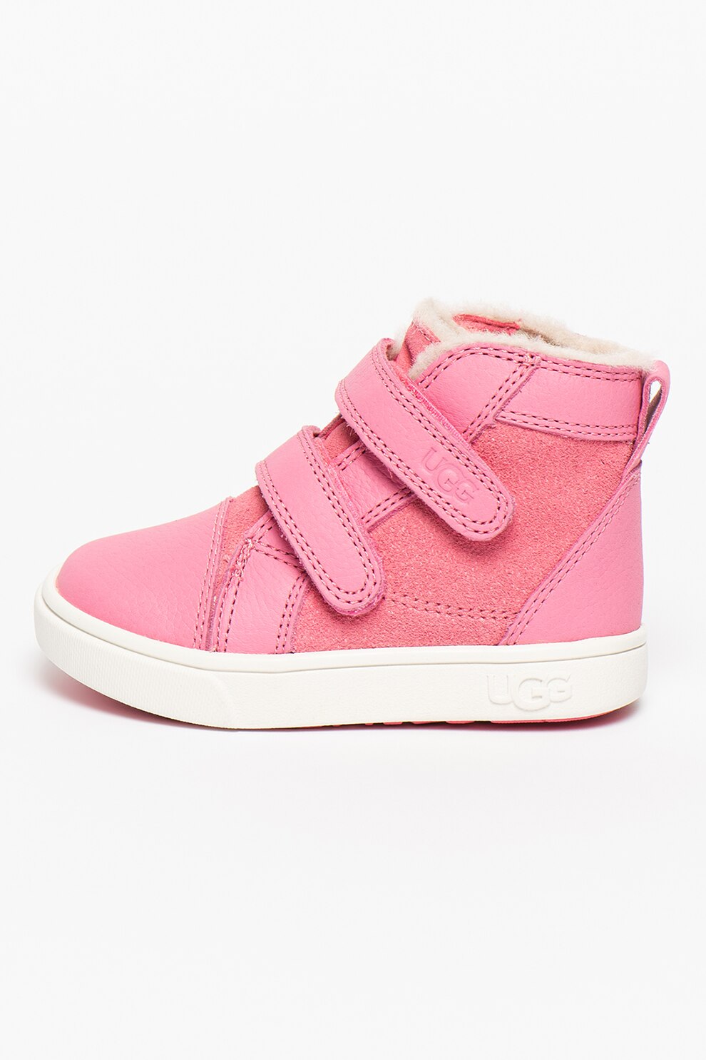 UGG, Ghete de piele si piele intoarsa cu captuseala de lana Rennon II, Roz