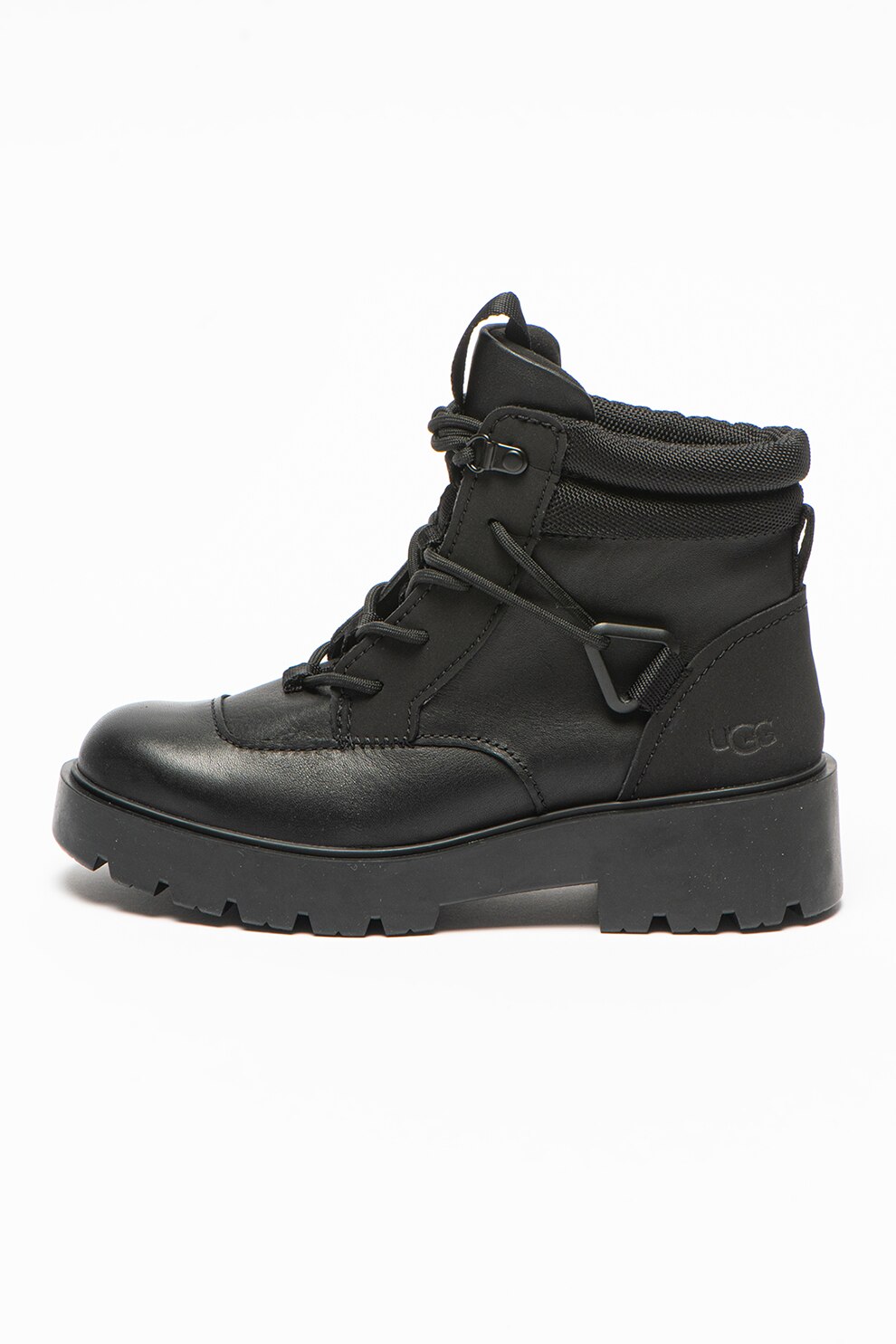 UGG, Ghete de piele cu toc masiv Tioga Hiker, Negru