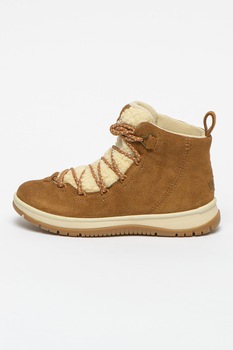 UGG, Ghete de piele intoarsa cu logo Lakesider Heritage, Maro camel UGG, Ghete de piele intoarsa cu logo Lakesider Heritage, Maro camel