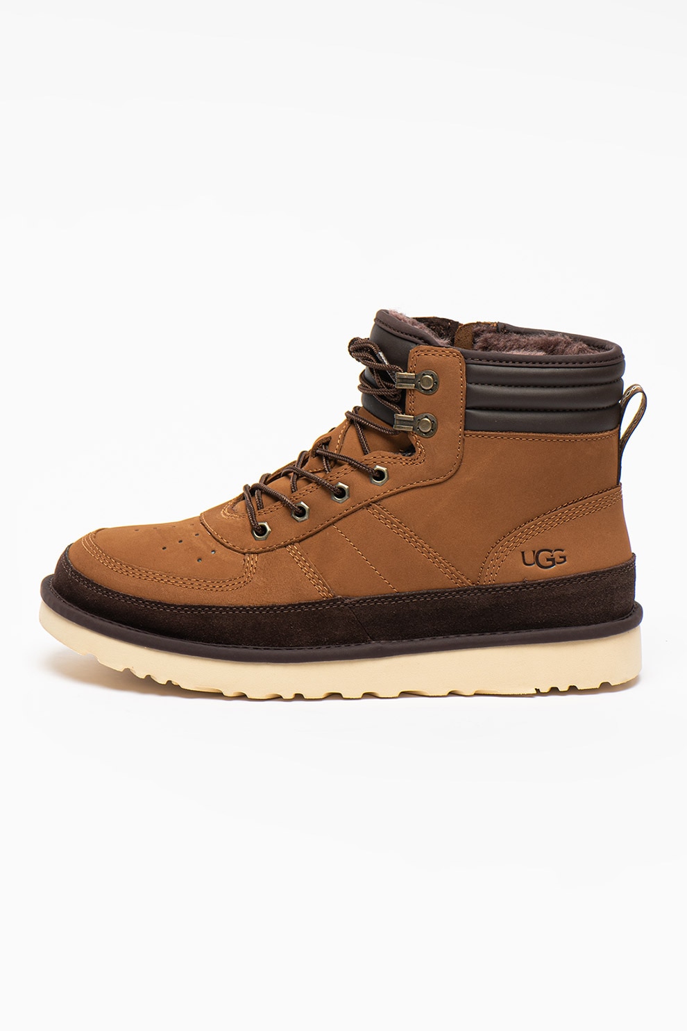 UGG, Ghete din piele si piele intoarsa Highland, Maro/Maro camel, 42