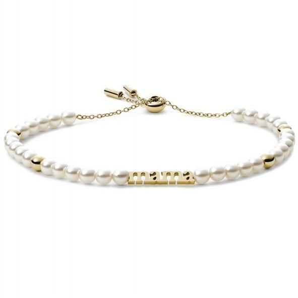 Bratara Fossil Vintage Motifs JF03703710, Auriu, Alb