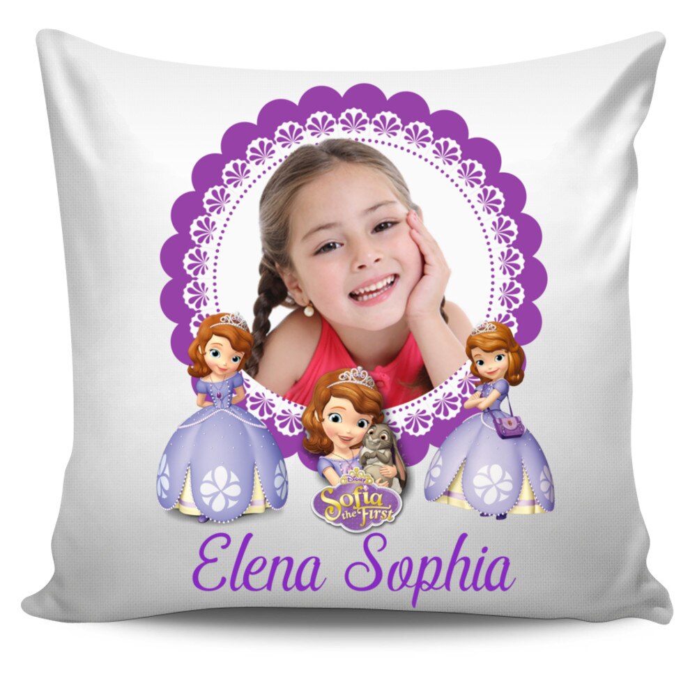 Perna personalizata Sofia cu poza si text , Aniversare , Onomastica , Ziua Copilului, 40x40 cm