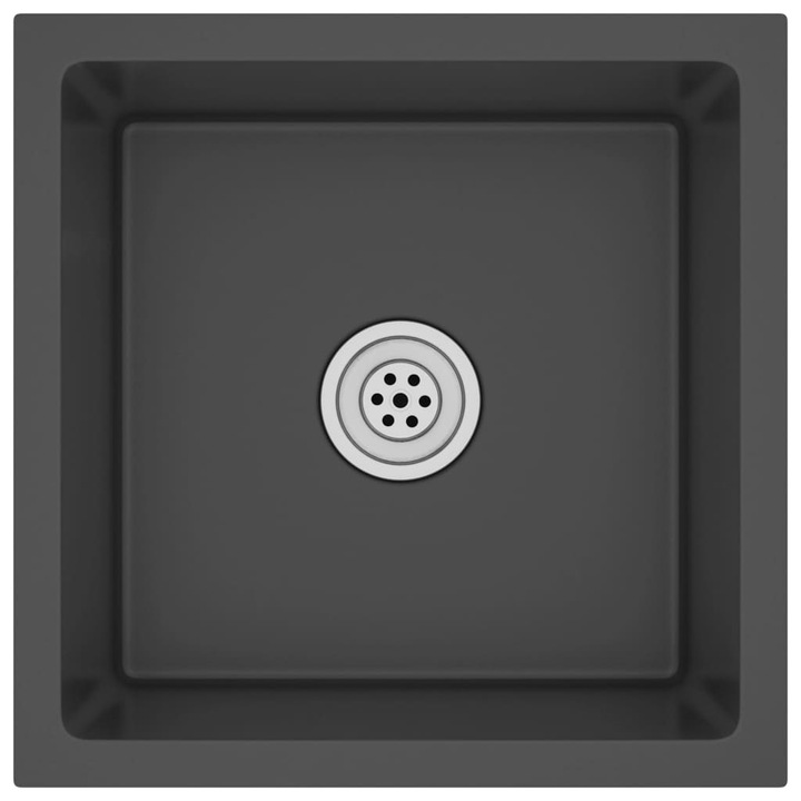 Ръчно изработена кухненска мивка vidaXL, черна, неръждаема стомана, 40 x 40 x 20 см