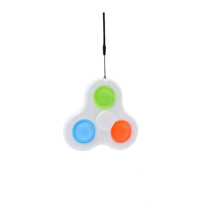 Érzékszervi játékfonó Flippy- Fidget Toy, Simple Dimple, 7 cm, Fehér