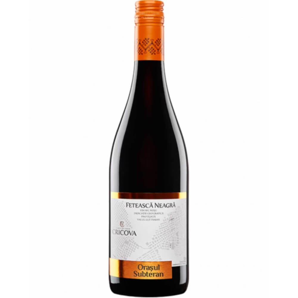 Vin Rosu Sec Feteasca Neagra Cricova Orasul Subteran, 0.75l, Alcool 13%