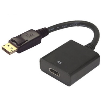 Adaptor, convertor Displayport (DP) tata la HDMI A mama, cu cablu de 0.1m, unidirectional Adaptor, convertor Displayport (DP) tata la HDMI A mama, cu cablu de 0.1m, unidirectional