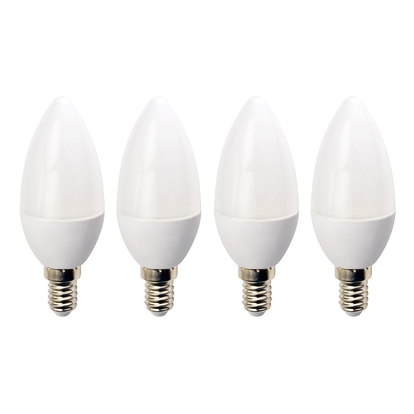 Set 4 Becuri LED EX-3042 E14, tip lumanare, 4W, 25000 ore, lumina calda