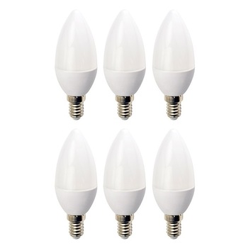 Set 6 Becuri LED EX-3042 E14, tip lumanare, 4W, 25000 ore, lumina calda Set 6 Becuri LED EX-3042 E14, tip lumanare, 4W, 25000 ore, lumina calda