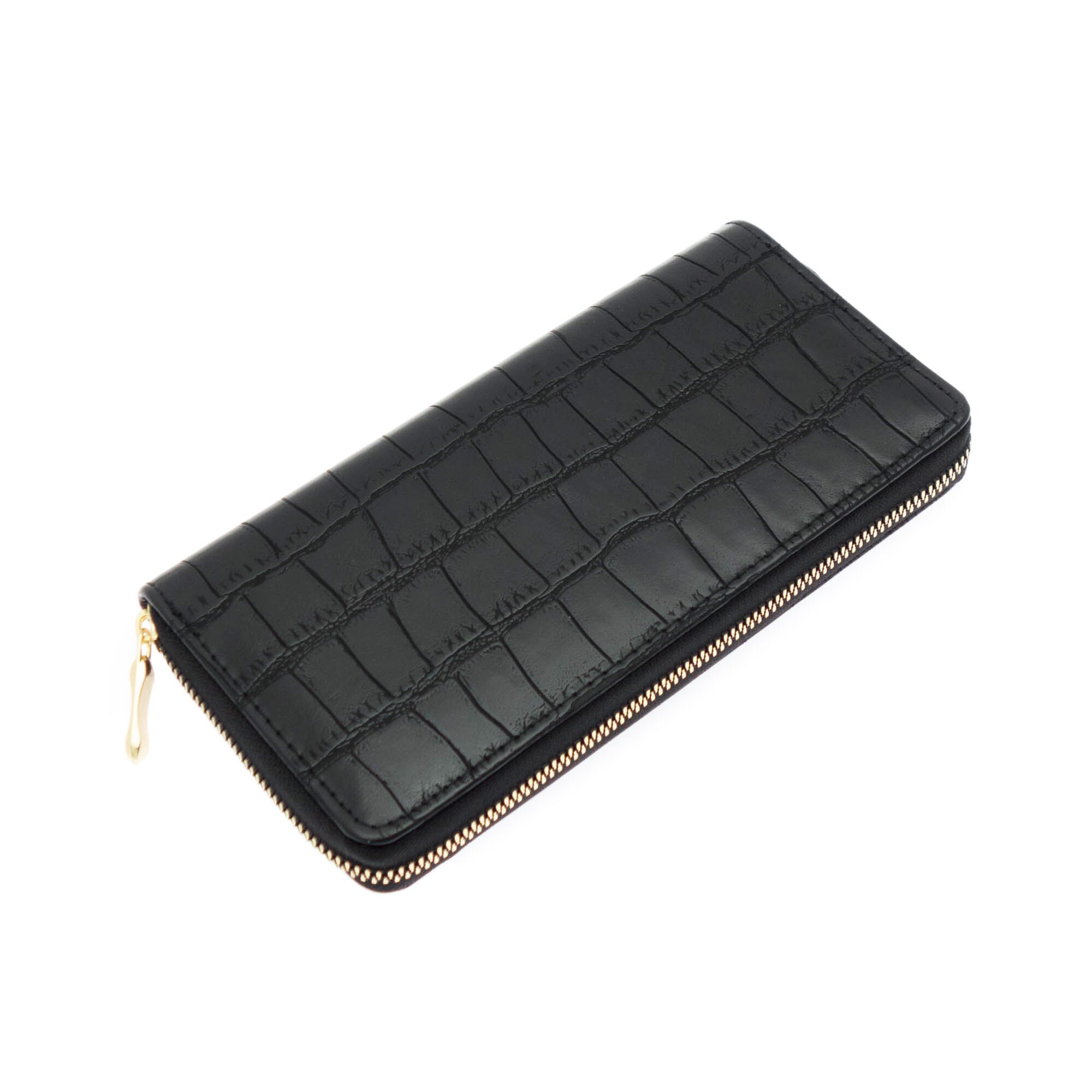 Portofel de dama, Buticcochet, Model aligator, Negru, 19x10x2.5 cm - PR422