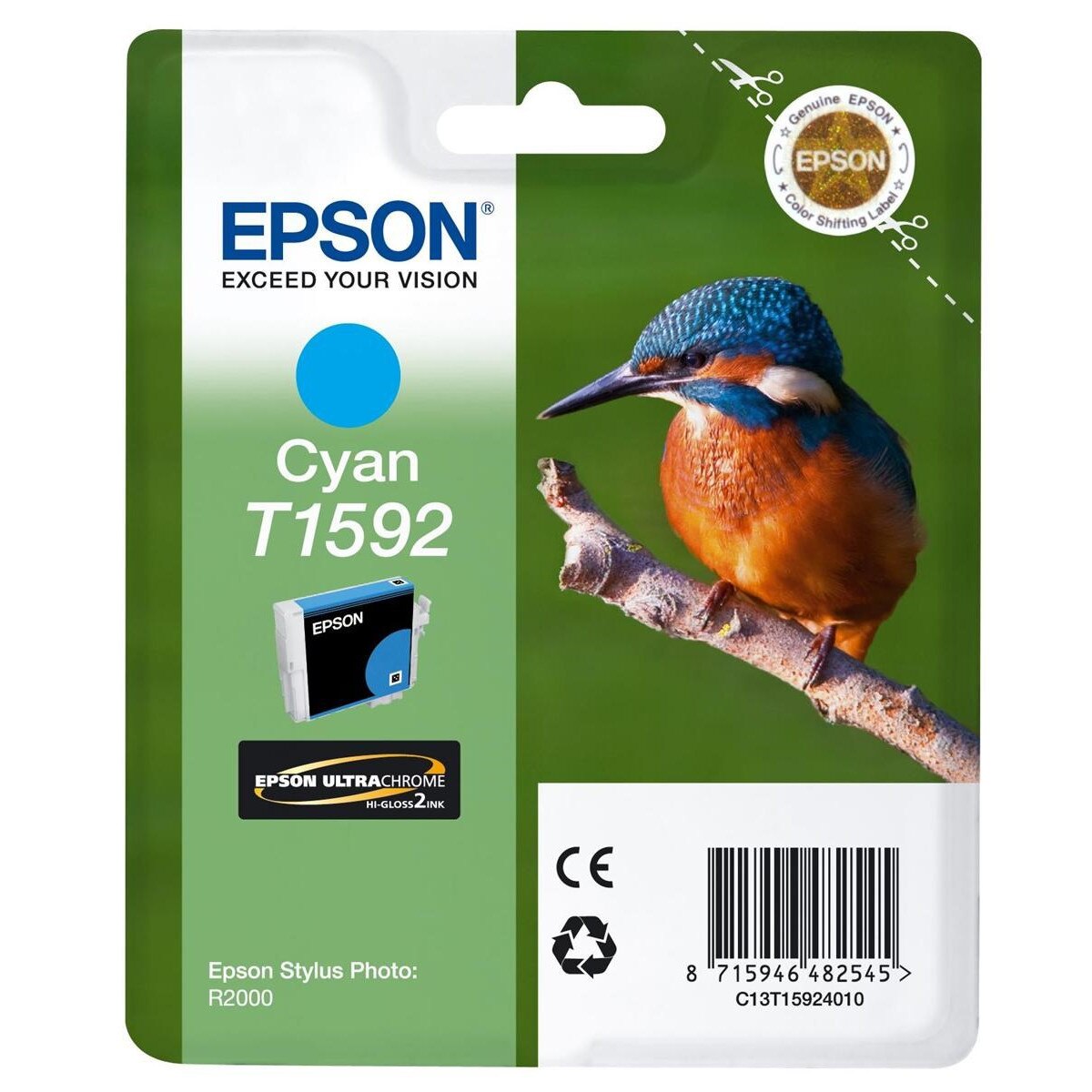 Cartus cerneala Epson Cyan T1592 pentru Stylus Photo R2000 OEM C13T15924010