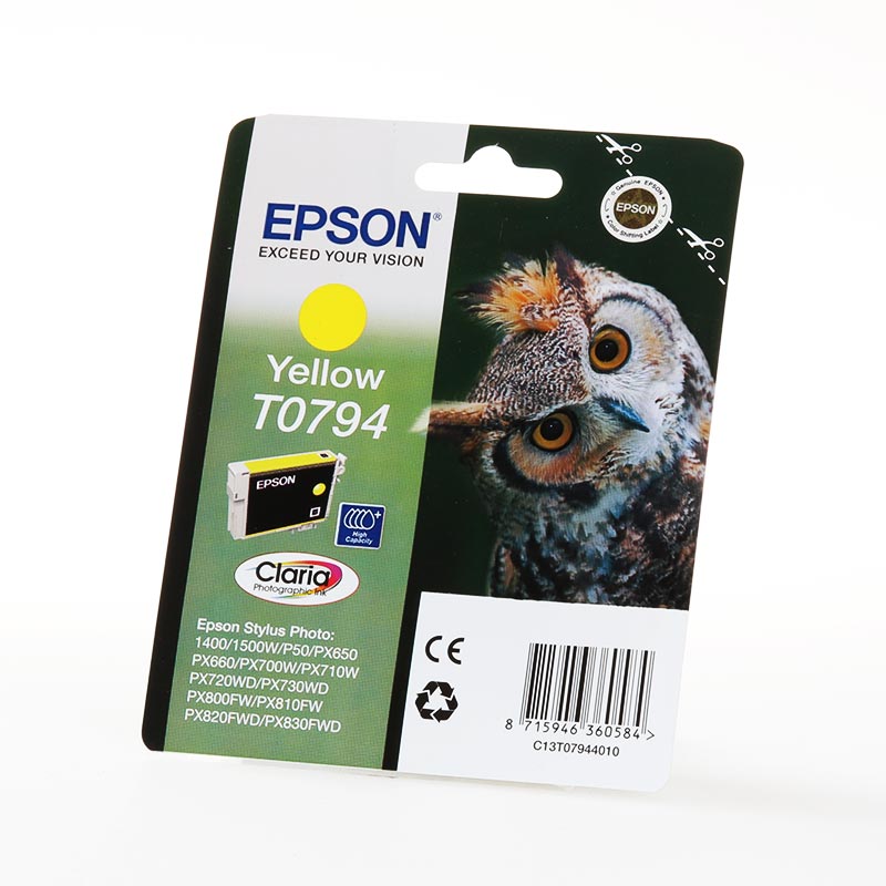 Cartus cerneala Epson Yellow T0794 pentru Stylus Photo 1400 / Stylus Photo 1410 / Stylus Photo 1500W / Stylus Photo PX730WD / Stylus Photo PX820FWD / Stylus Photo PX830FWD, 714 pagini OEM C13T07944010