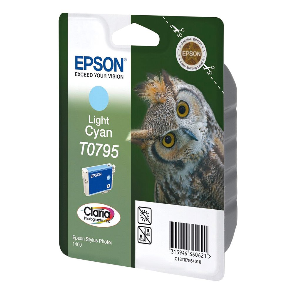 Cartus cerneala Epson Light Cyan T0795 pentru Stylus Photo 1400 / Stylus Photo 1410 / Stylus Photo 1500W / Stylus Photo PX730WD / Stylus Photo PX820FWD / Stylus Photo PX830FWD, 660 pagini OEM C13T07954010