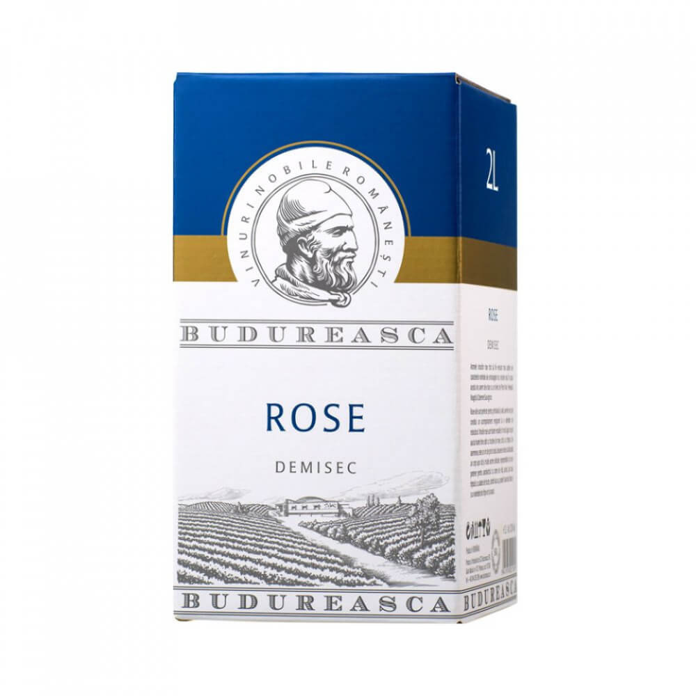 Vin Rose Demisec, Budureasca Rose, Cutie, 2 L, 12,5 % Alcool