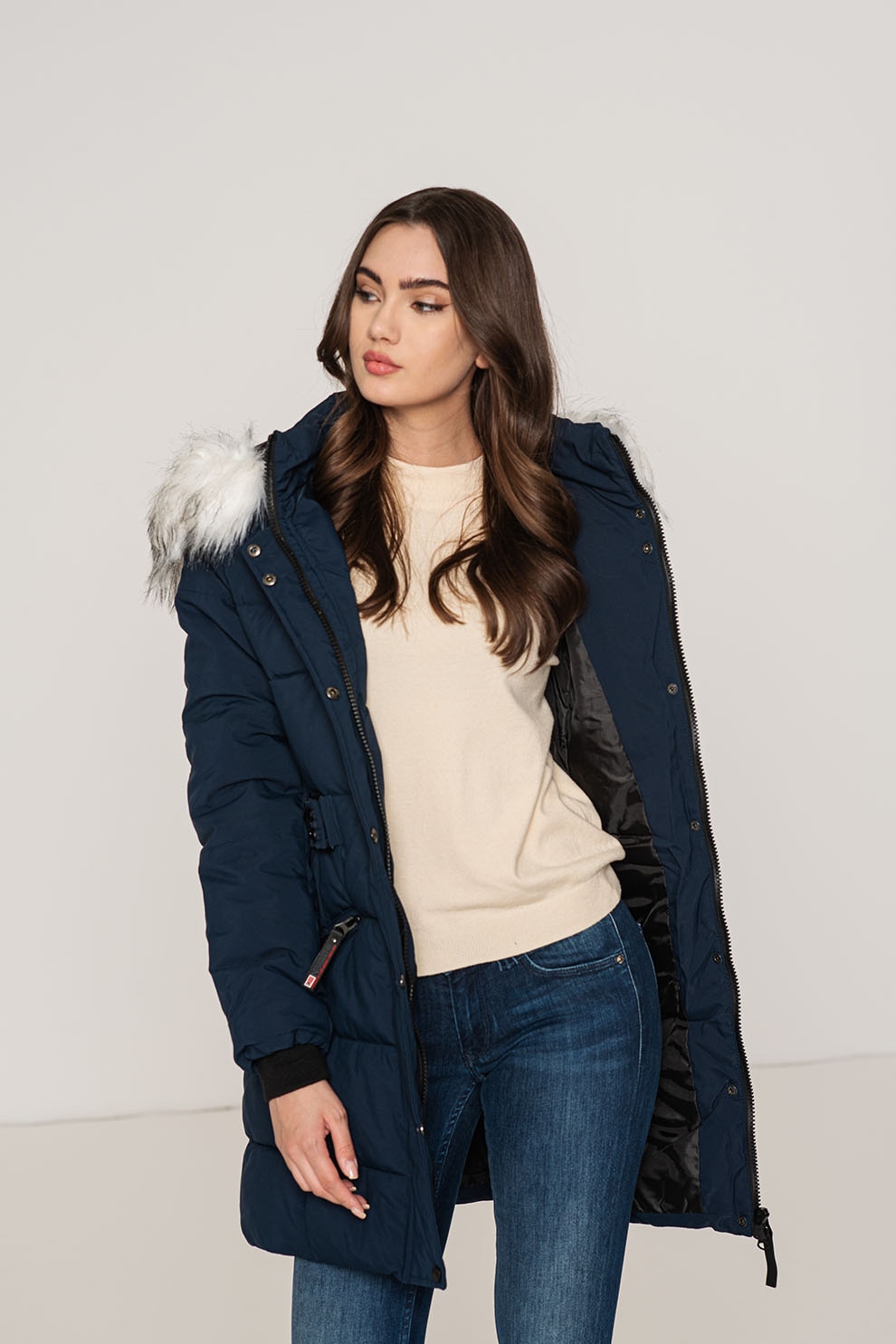 Geographical Norway, Geaca parka cu vatelina si gluga Berte, Bleumarin