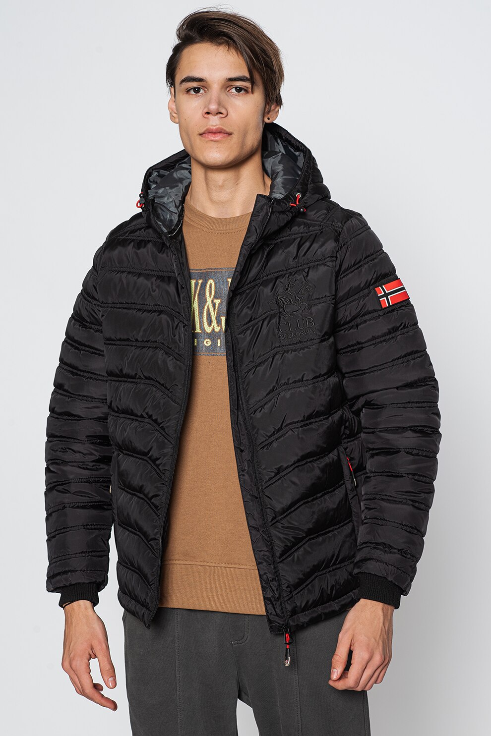 Geo Norway, Geaca matlasata cu gluga Crimson, Negru