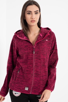 Geographical Norway, Hanorac din fleece cu fermoar si buzunare laterale Talweg, mov melange Geographical Norway, Hanorac din fleece cu fermoar si buzunare laterale Talweg, mov melange