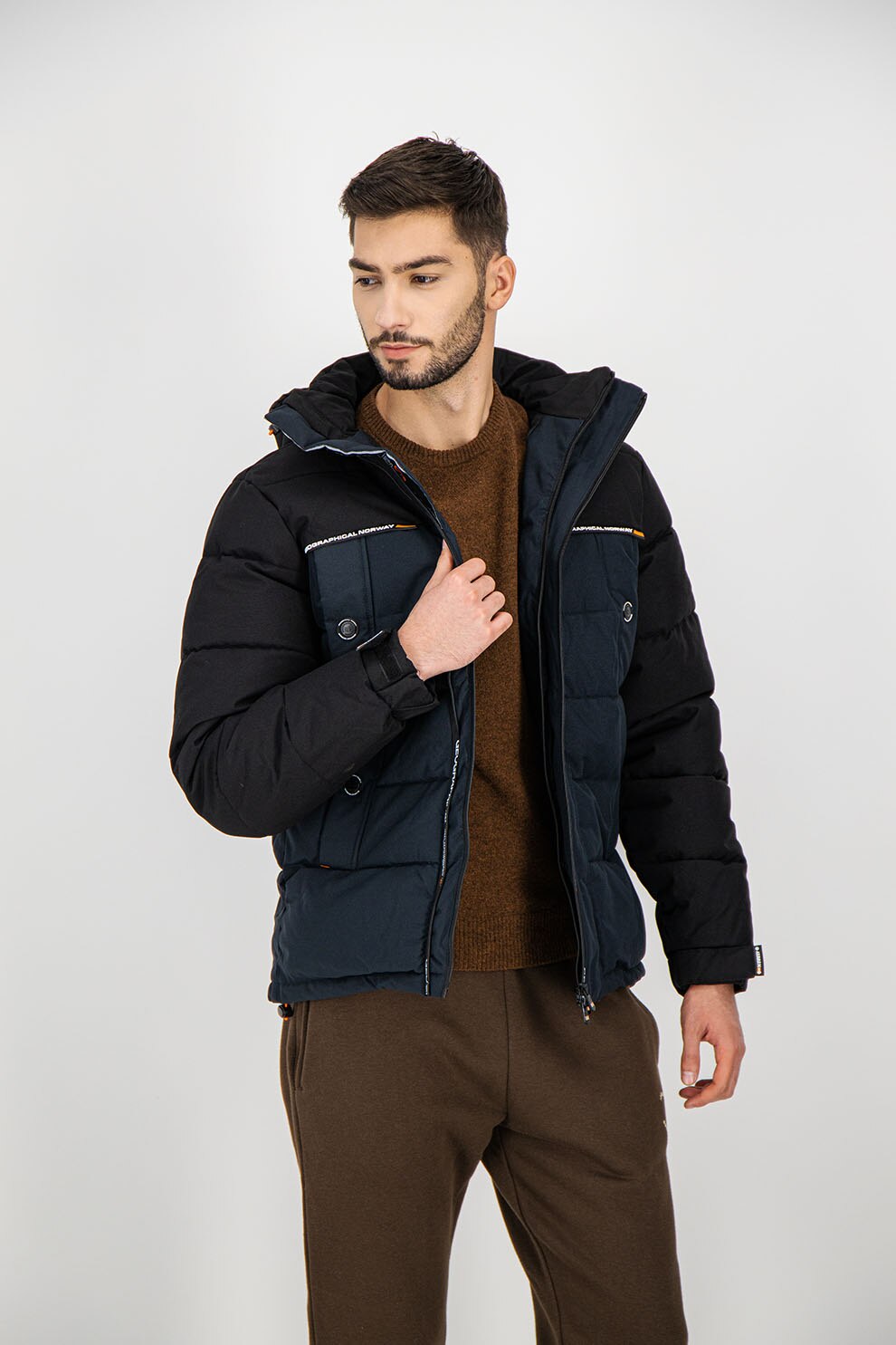 Geographical Norway, Geaca cu gluga Breakfast, Bleumarin/Negru