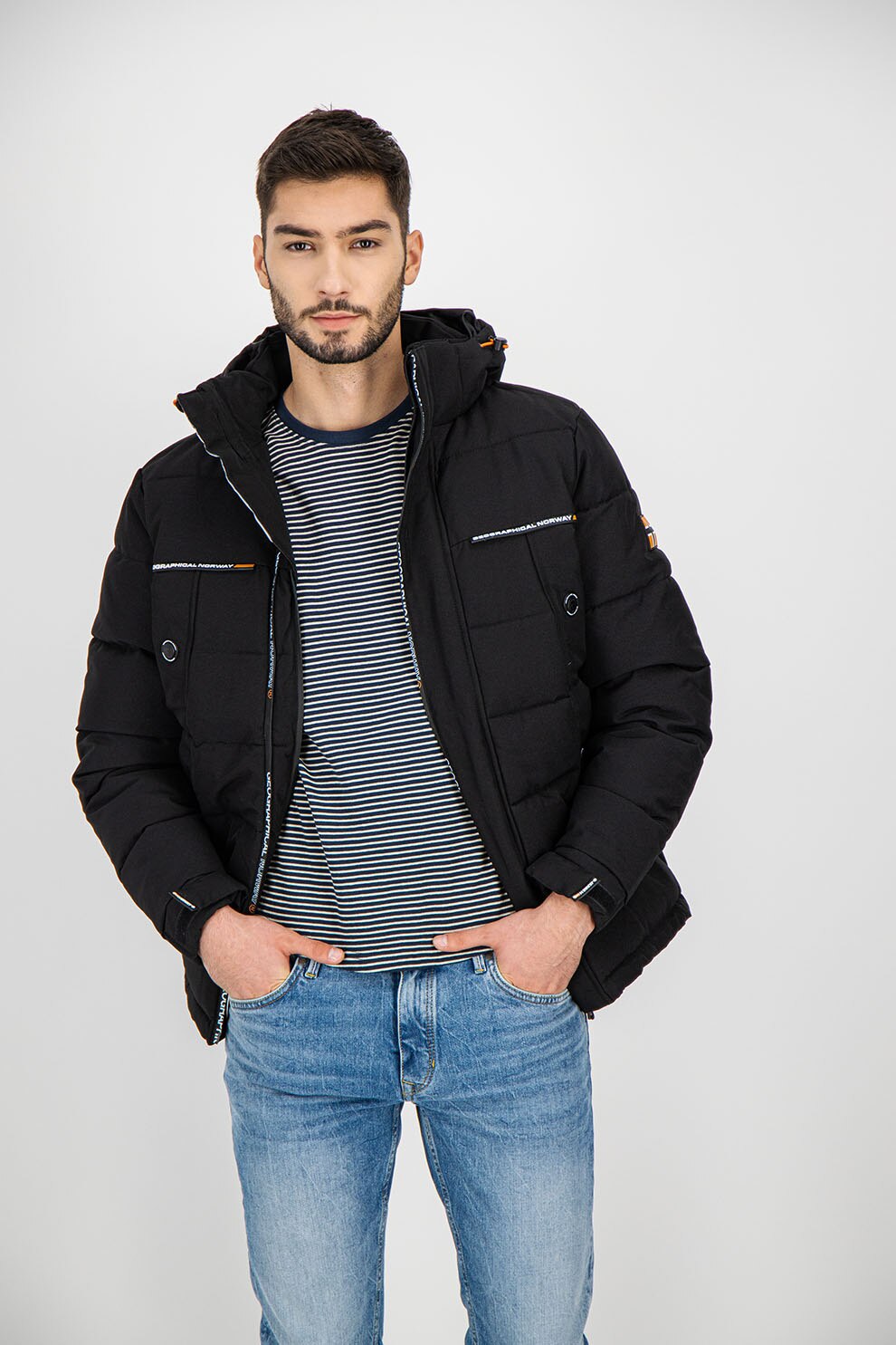 Geographical Norway, Geaca cu gluga Breakfast, Negru