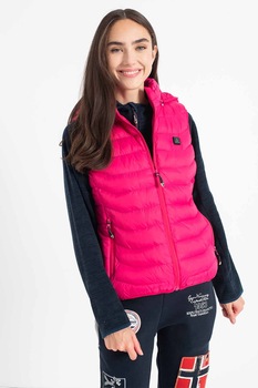 Geographical Norway, Vesta cu aspect matlasat WarmUp, Roz Geographical Norway, Vesta cu aspect matlasat WarmUp, Roz