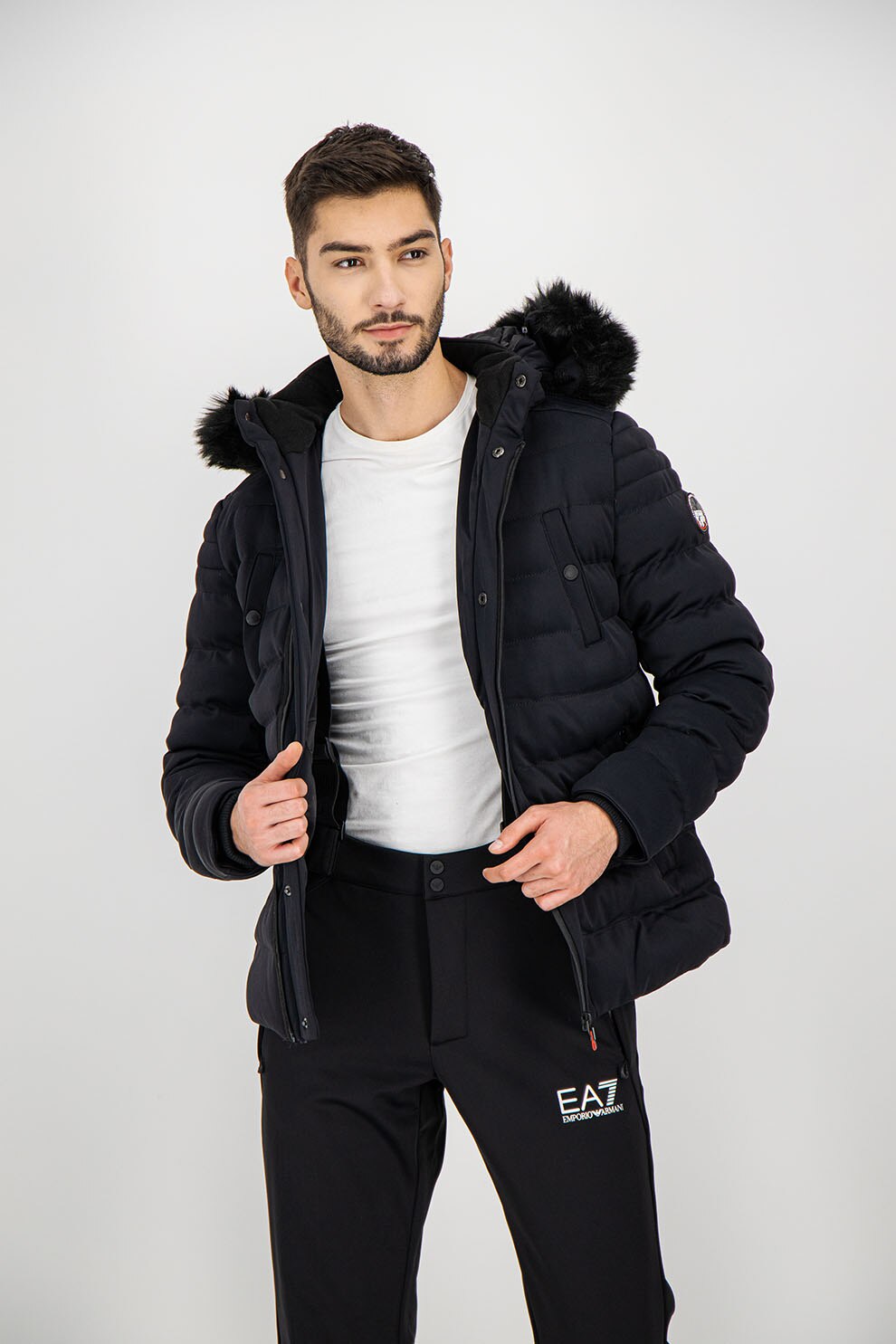 Geographical Norway, Geaca matlasata cu gluga Coeur, Negru