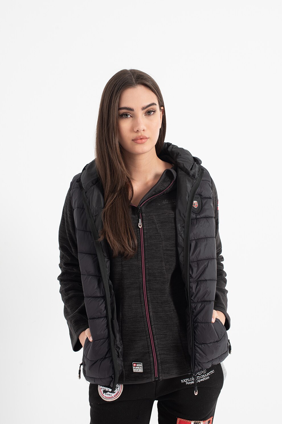 Geographical Norway, Vesta cu vatelina si gluga Volantis, Negru