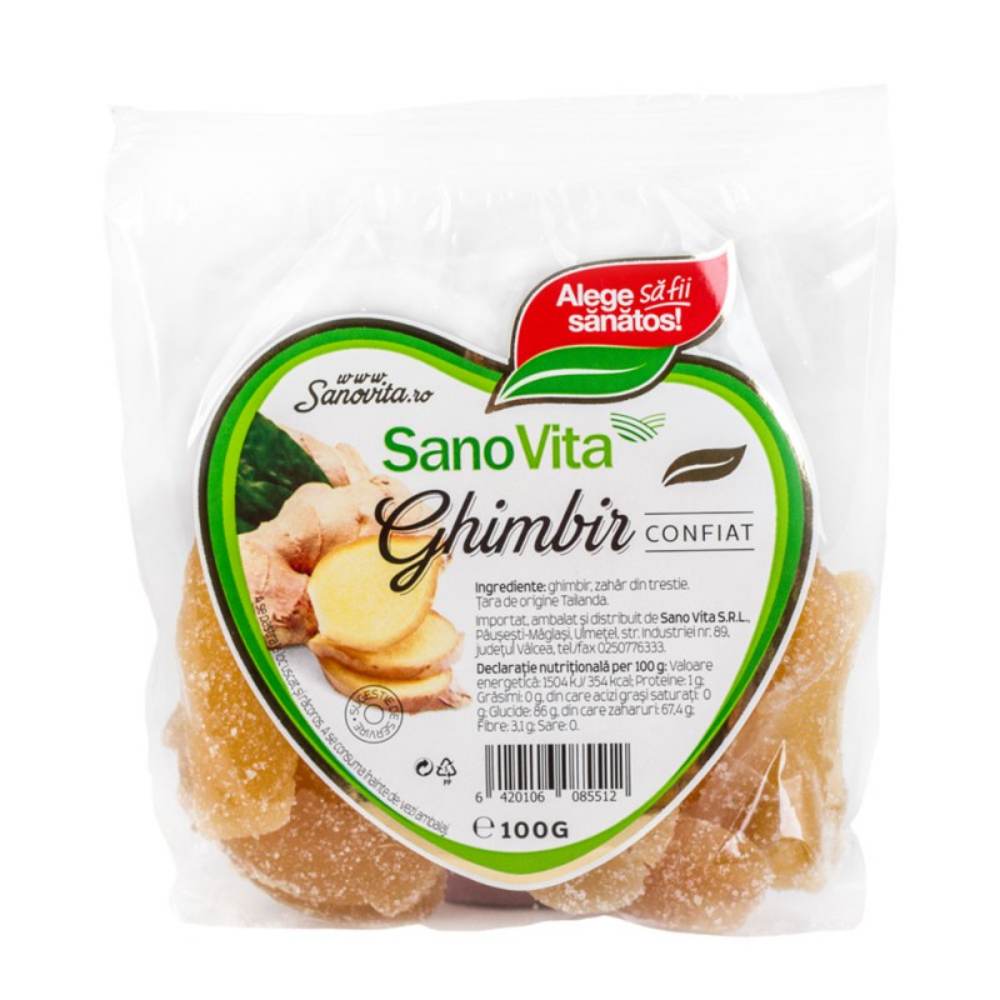 Ghimbir Confiat Sano Vita, 100 g