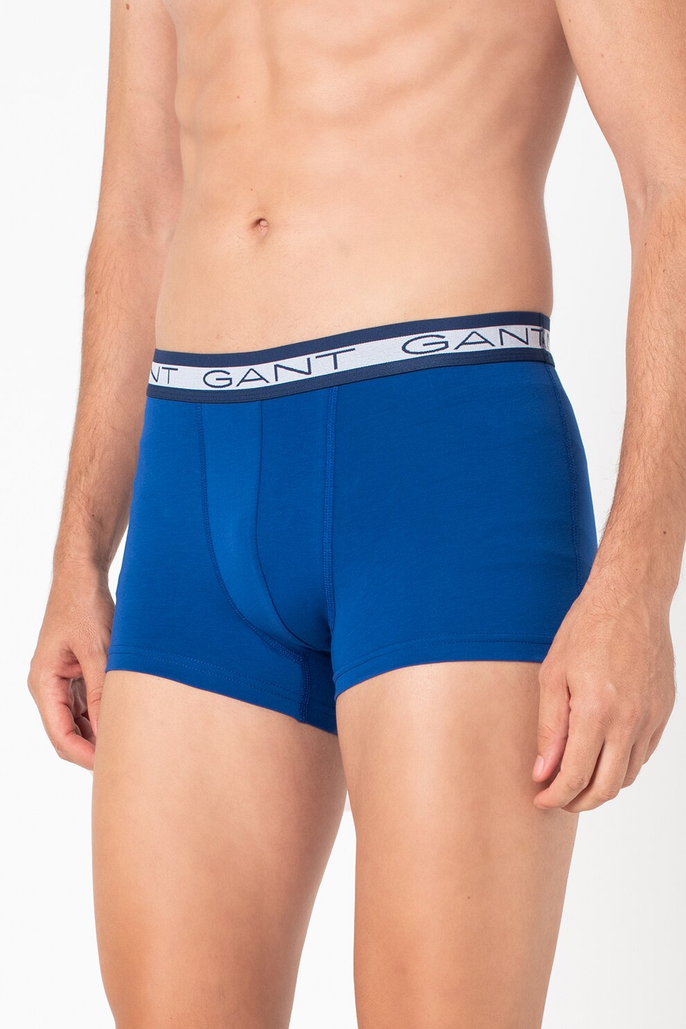 Gant, Set de boxeri cu banda in talie cu logo - 3 perechi, Albastru royal/Bleumrain/Gri