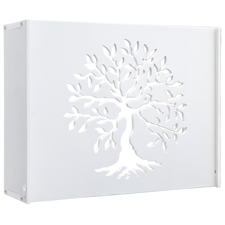 Raft Suport Router Wireless EvoSmart™ M5 pentru mascare fire si echipament WI-FI, posibilitate montare pe perete, alb