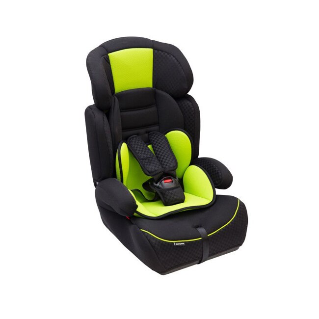 Scaun Auto pentru Copii 9-36 kg, cu Protectie laterala si Tetiera reglabila, fixare centura in 3 puncte, Negru/Verde