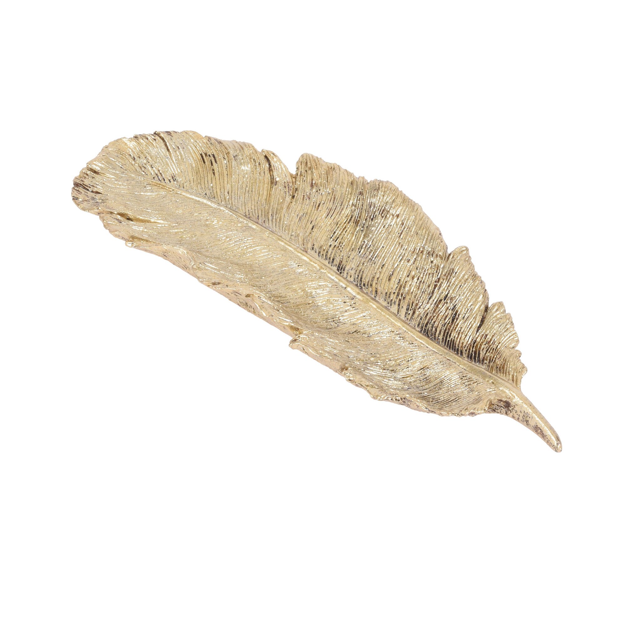 Platou auriu, forma frunza, 24 x 10 cm